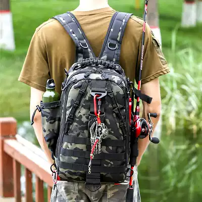 Luya multifunctional backpack outdoor camouflage tactical fishing gear equipment single shoulder oblique span