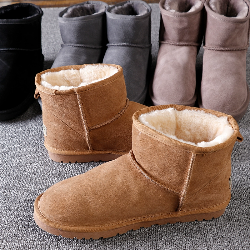 Giày tuyết mùa đông với hai lớp lông và lông! Đôi ấm áp đôi giày nam dày tay - Giày ống