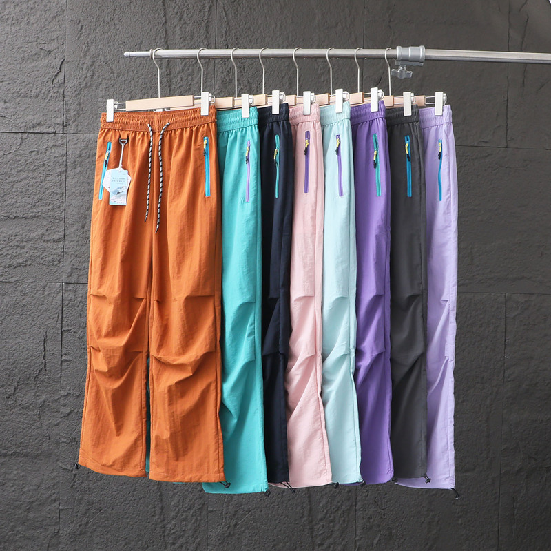 Shanxi Style Couple's Paratrooper Pants Dopamine Color Scheme Summer Outdoor Sports Lightweight Breathable Quick-Drying Long Pants for Men and Women Shanxi Style Couple's Paratrooper Pants Dopamine Color Scheme Summer Outdoor Sports Lightweight Breathable Quick-Drying Long Pants for Men and Women