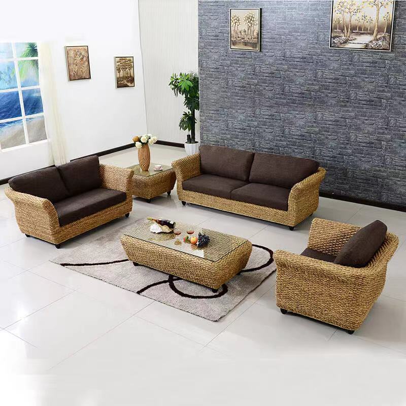 Rattan furniture rattan sofa combination modern minimalist living room sofa five-piece hotel single double rattan art sofa