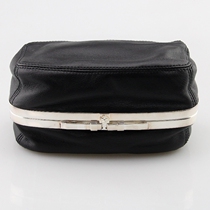 Imported German Sillems cross anchor pipe bag SIL 2506 black leather 925 sterling silver four bucket bag