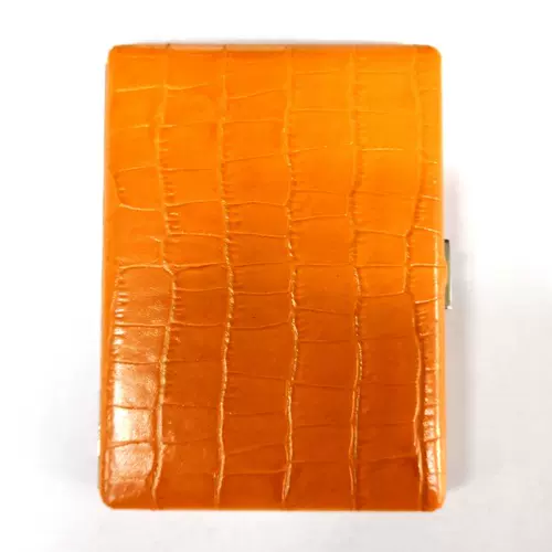 Японский импортный медный двусторонний кожаный ультратонкий портсигар, 13 шт, вмещает 9 стандартных сигарет