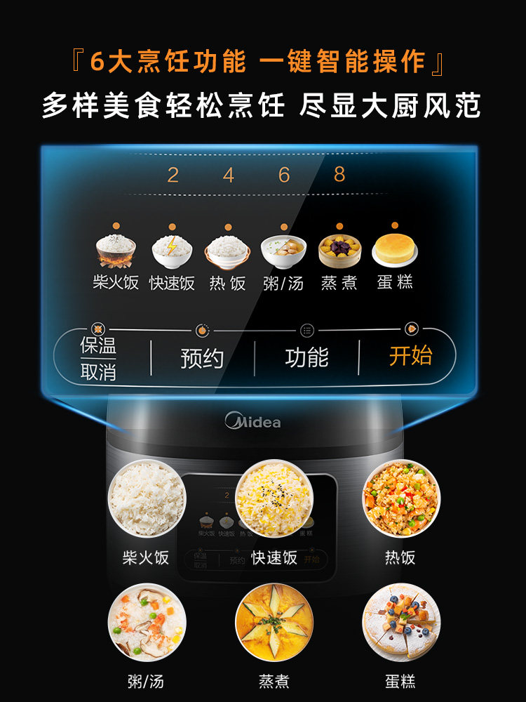 Midea Rice Cooker 5L Large Capacity Household Smart Multi-Functional Rice Cooker for 4-6 People Official Genuine Product