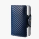 Двойная алюминиевая коробка с рисунком из углеродного волокна #синий