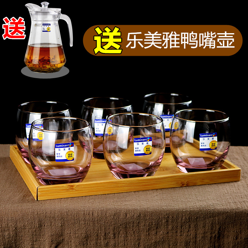 Lemeja Glass Cup Water Cup Home Large Capacity Tea Cup Heat Resistant Suit Creative Fresh Milk Cup 6 Cups