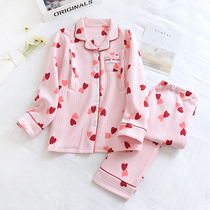 Breastfeeding pajamas Moon clothes autumn and winter cotton air Cotton postpartum cotton maternal feeding warm home clothing set