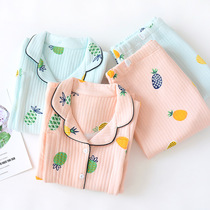 Pregnant women breast-feeding pajamas autumn and winter cotton postpartum air layer thickened cotton feeding Womens Home clothing set