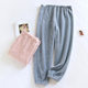 Autumn and winter maternity pajamas flannel large size plus velvet trousers thickened coral velvet home pants adjustable belly pants