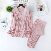 Modal cotton pajamas women breastfeeding clothes maternal summer moon clothes postpartum thin feeding set underwear home clothes