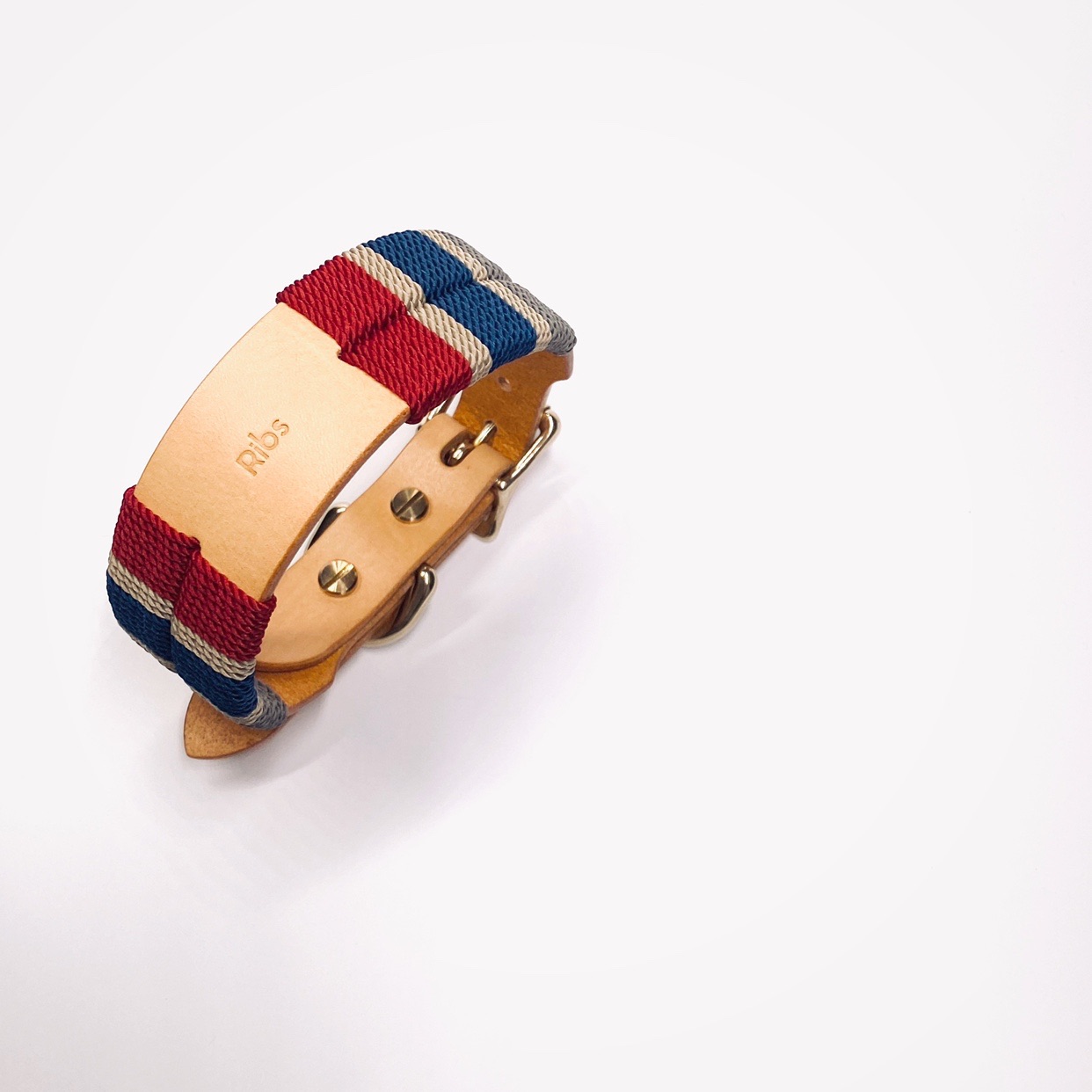 Dog Item Circle Ribs n Mochi Pets Hand Woven Bull Leather Items Ring National Tide Whirlpool Weymar Weymar