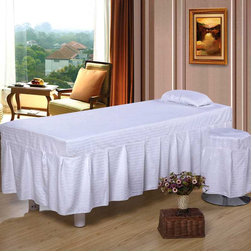 Thẩm mỹ viện chống trượt quilt cover ba miếng massage màu hồng phổ quát cơ thể nhung Châu Âu giường ngủ bộ giường khăn trắng trải giường spa