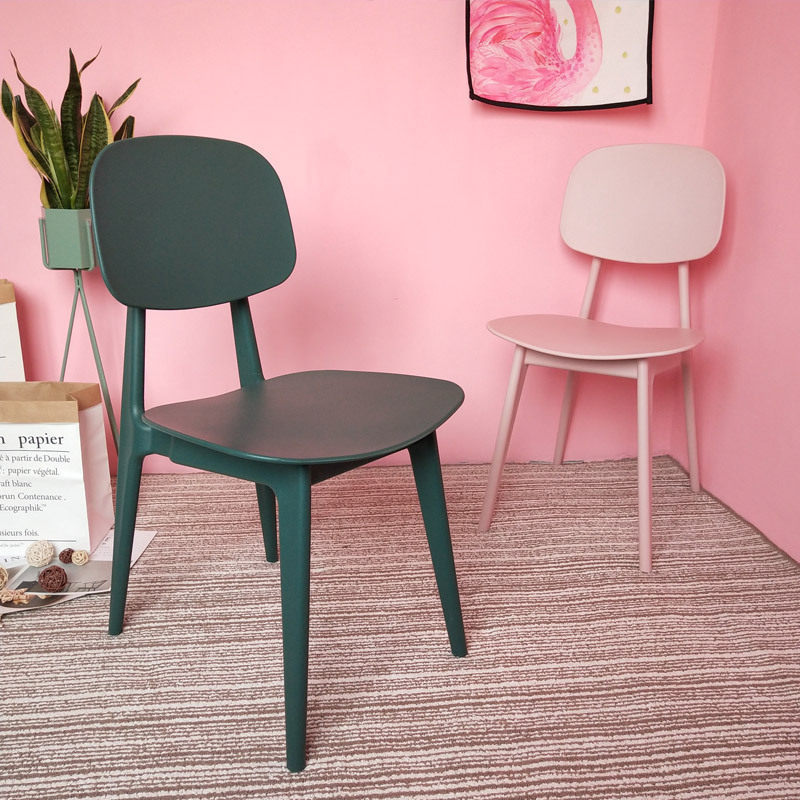 Nordic Ins Nets Red Designer Dining Chair Color Backrest Plastic Chair Casual Dining Room Milk Tea Shop Café Chair