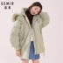 Semir mid-down down jacket nữ mùa đông 2019 mới áo trắng lông cổ áo thủy triều oversize trùm đầu dày - Xuống áo khoác