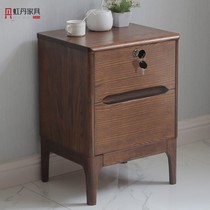 Hongdan 20 25 30 35 40cm50 pure solid wood oak bedside table multi-function small bed side cabinet with lock