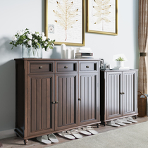 Hongdan two three four-door American solid wood multi-layer shoe cabinet home door large capacity breathable storage storage porch cabinet