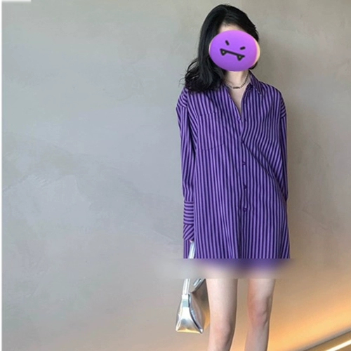 Сиреневая осенняя приятная телу модная рубашка, коллекция 2023, городской стиль, в западном стиле