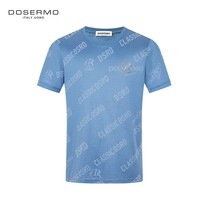 DOSERMO Dansimo mens dress round neckline jacquard short sleeve t-shirt male trend personality fashion half sleeve