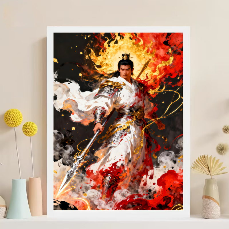 Three Kingdoms Five Tiger Generals Zhao Yun 1000-Piece Paper Puzzle DIY Handmade Adult Educational Puzzle Frame