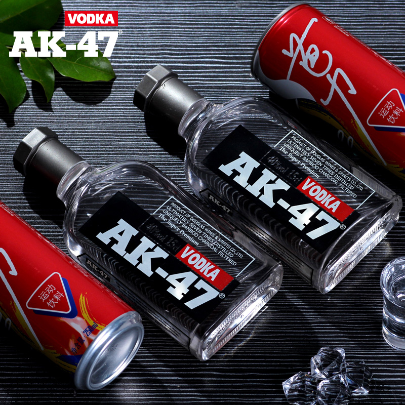 AK47洋酒 阿卡47伏特加酒 40度 150ml*2瓶 送2罐饮料