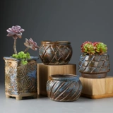Ретро сочные керамические цветочные горшки грубые керамические пневматические семейные специальное предложение специальное предложение зеленые растения зеленые горшки бесплатная доставка бесплатная доставка личность маленький горшок