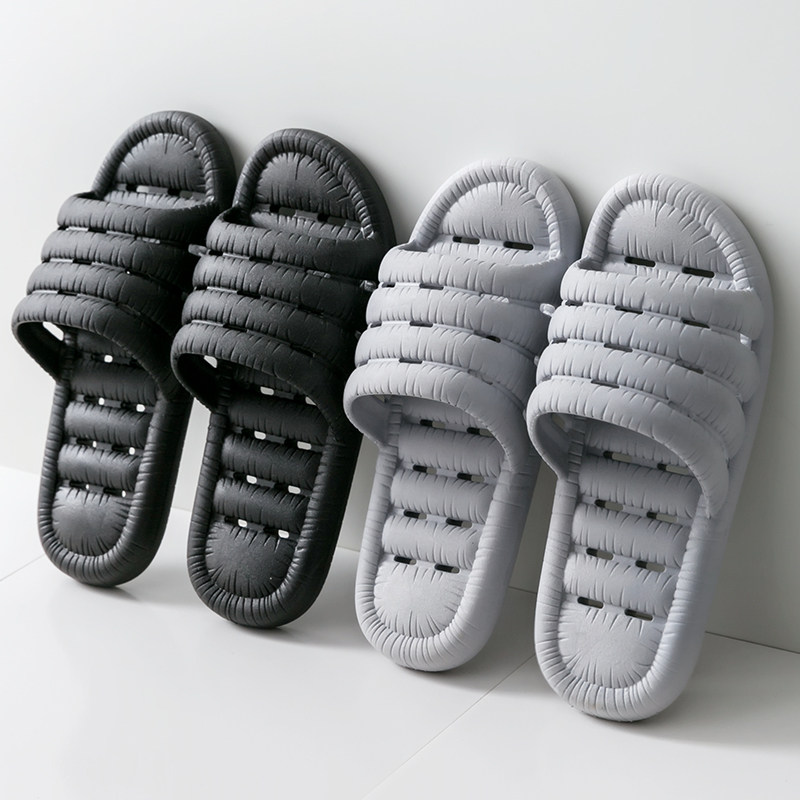 Slippers Men's Summer Indoor Home Bathroom Bath Anti-Slip Deodorant Plastic Soft-bottom Leaky Shower Cool Tug Outside