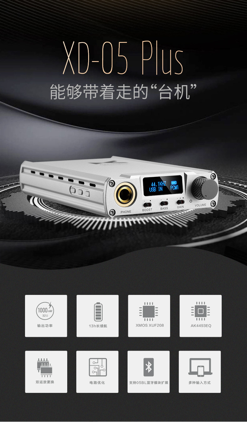 Усилитель xduoo乂度xd05 plus2蓝牙便携hifi发烧解码耳放电脑手机声卡basic