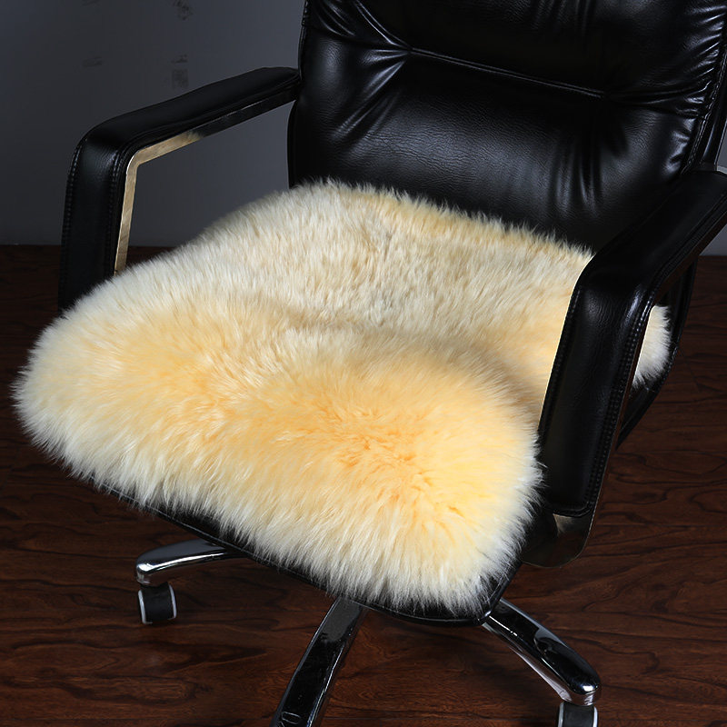 Winter wool cushion Chair cushion Fur integrated office cushion Thick plush back cushion Computer chair square cushion