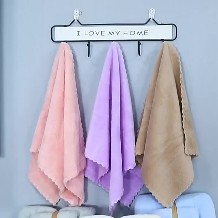 High Quality Bath Towel Set Gift Thick Coral Fleece Soft Absorbent Face