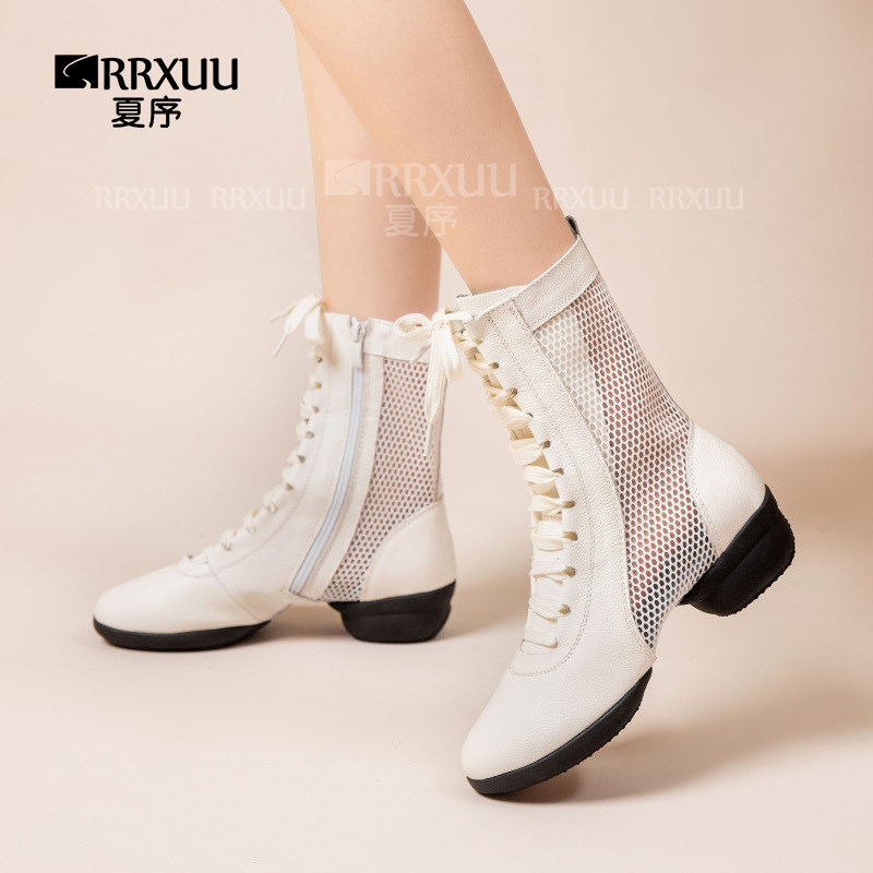 Xia Xu 2023 new square dance shoes leather dance shoes women's soft bottom sailor dance boots adult outer wear dance women's shoes