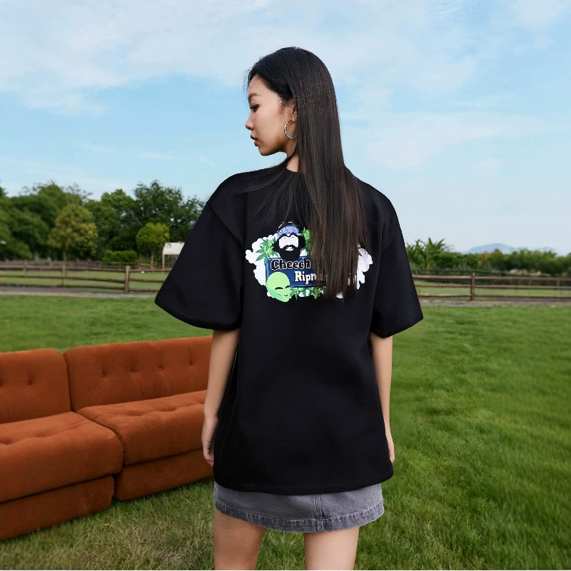 Американская стильная футболка с коротким рукавом RIPNDIP со средним пальцем, хиппи, курение SMOKE ONE, пара