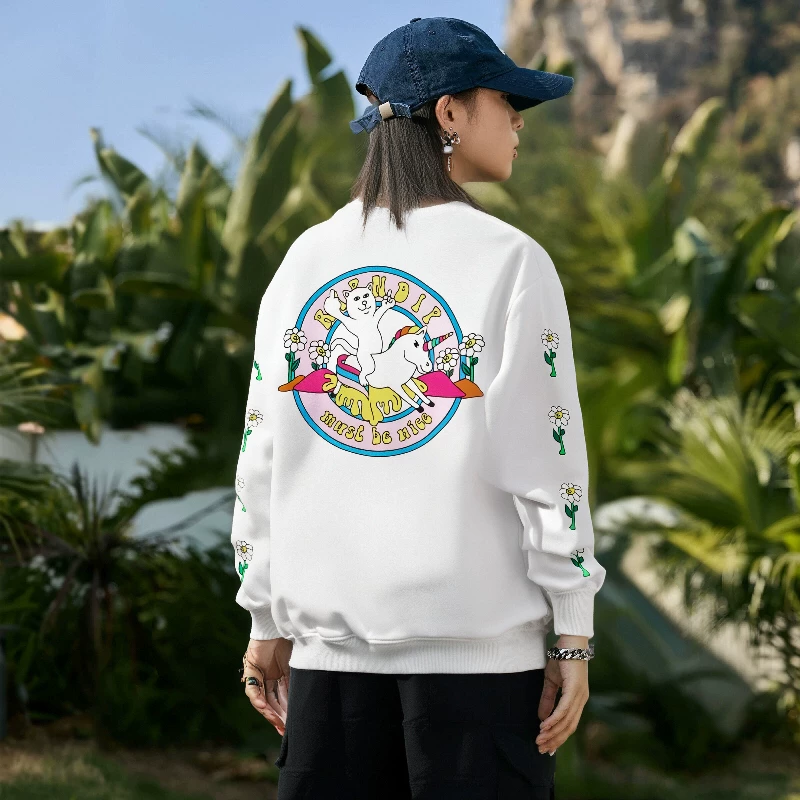 Футболка с принтом RIPNDIP: кот с средним пальцем, тиг-ди, рыцарь-кот и единорог, повседневная, универсальная, простая круглая горловина, толстый хлопок, для мужчин и женщин