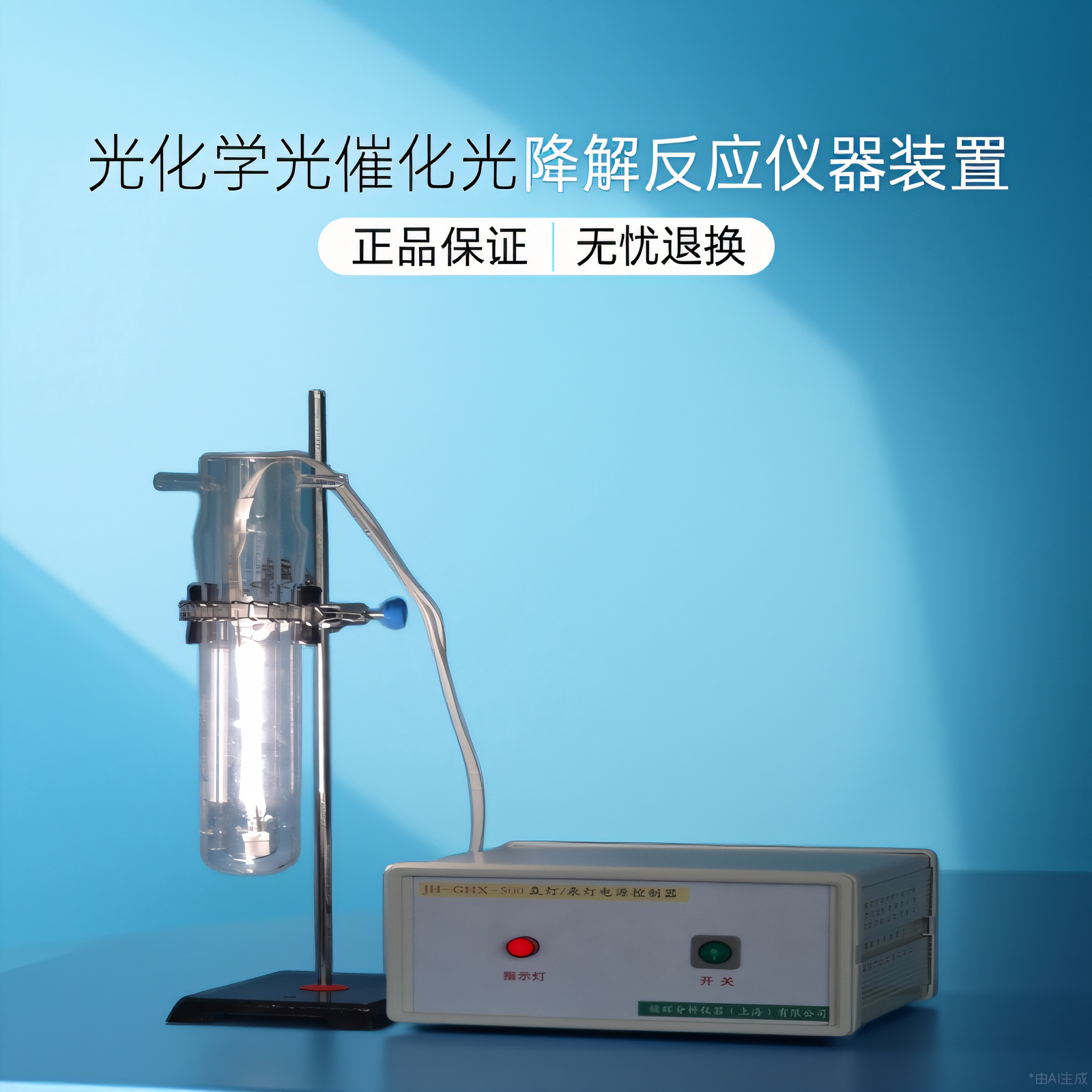 光降解反应光化学催化仪器装置石英玻璃冷肼阱光源控制器定制上海
