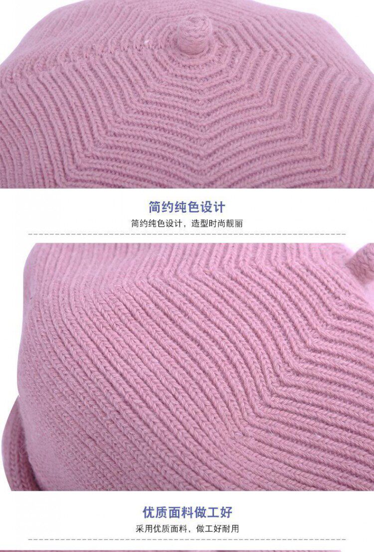 贝雷帽子女秋冬季韩版日系百搭羊毛针织毛线帽英伦画家帽冬天保暖详情20
