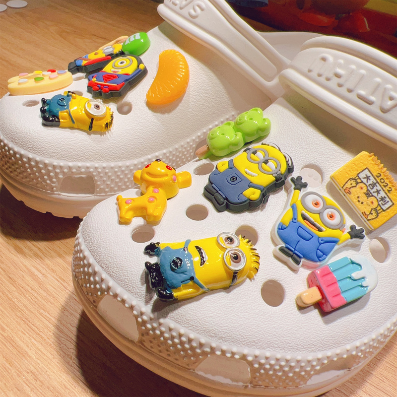 Minions Shoe Charms Genuine Crocs Decorative Clips Resin Accessories Anime