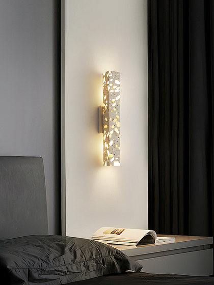 Modern Minimalist Luminous Stone Wall Lamp Villa Living Room Bedroom Decorative Lighting Creative Hotel Lobby Long Strip Wall Hanging Lamp