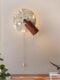 Medieval Style Bedroom Bedside Wall Lamp with Switch, Luminous Stone Rotating Living Room Study Background Restaurant Entrance Decorative Lamp