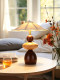 New Living Room Solid Wood Song-Style Aesthetic Natural Wood Table Lamp, Retro Master Bedroom Bedside Lamp, Rechargeable Creative Decorative Table Lamp