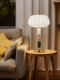 Light luxury style ceramic table lamp modern simple silk lampshade led bedroom bedside lamp decoration creative atmosphere table lamp