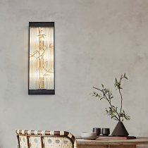Chinese style new Chinese style All copper wall lamp Living room TV background wall Modern bedroom bedside aisle Corridor crystal lamp