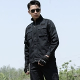 Черный комплект, длинный износостойкий лонгслив, большой размер