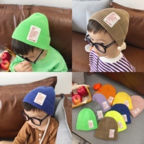 Cookies moms Clothing Store Ins Autumn Winter New Baby Boy Han Edition Baby Foreign Air Wool Line Hat Multicolored Knit Cap