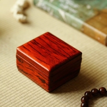 Collection of Indian lobular red sandalwood jewelry box square buckle box bracelet storage box bread box dark tenon round chubby box