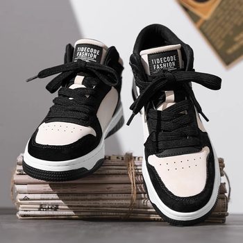 Putian Men's Shoes, Breathable New Style for Autumn, Height-Increasing, Versatile Black and White Panda Sneakers, High-Top Trendy Brand, High-End Sports Shoes