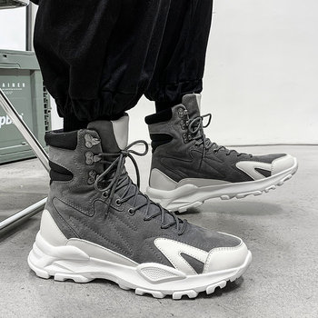 Men's Martin Boots, Winter High-Top Work Boots, Trendy Shoes, Men's Long Waterproof Boots, Popular Motorcycle Style