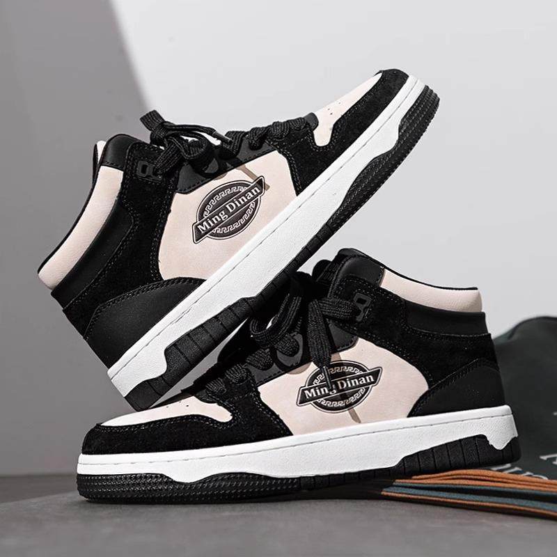 Putian Men's Shoes, Breathable New Style for Autumn, Height-Increasing, Versatile Black and White Panda Sneakers, High-Top Trendy Brand, High-End Sports Shoes