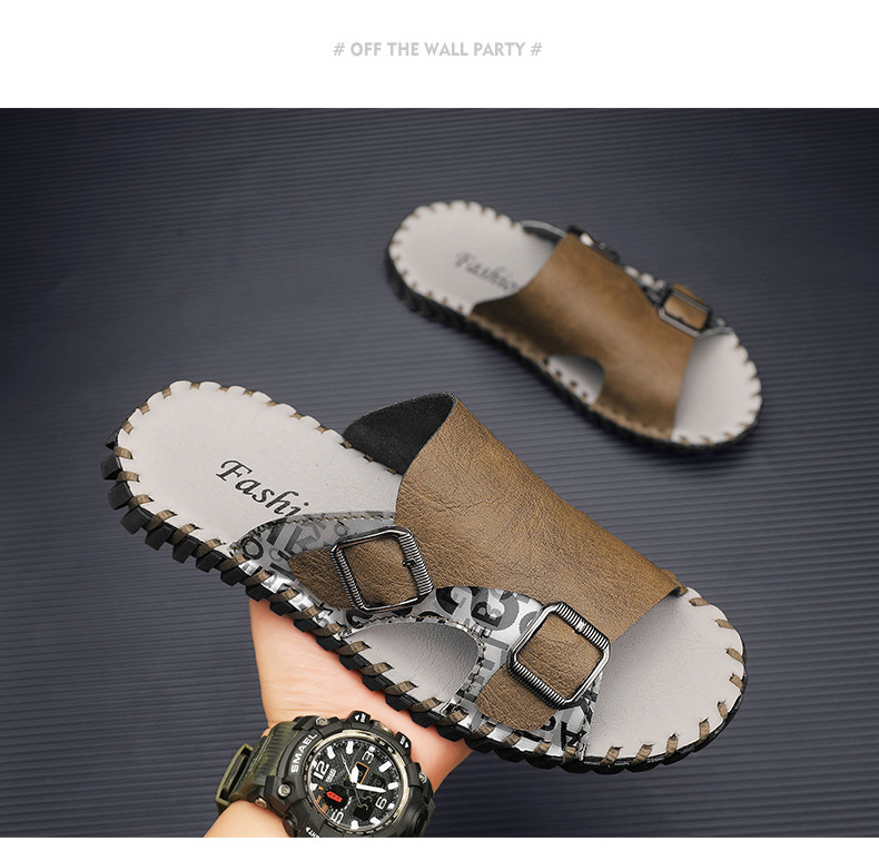 Отдых тапочки 凉鞋拖鞋男夏季46外穿47大码48编织凉拖男士运动沙滩潮牌一字拖