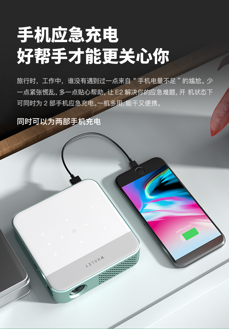 Micro cá voi máy chiếu E2 nhà mini cầm tay HD rạp hát tại nhà wifi không dây mini điện thoại di động chiếu - Máy chiếu may chieu