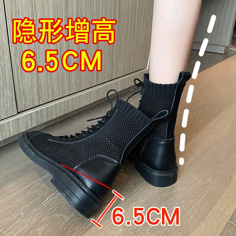 Martin boots women's summer thin section to increase height and thin women's shoes net red show feet small mesh boots hollow boots women's short boots