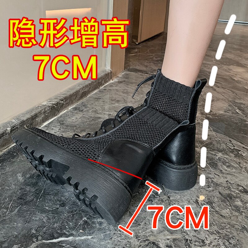 Martin Boots Woman Summer Thin hollow mesh boots Breathable Mesh Veil Slim Boots Genuine Leather Black Short Boots Woman's Summer Lady Boots