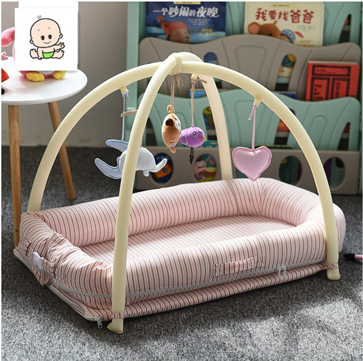 Coaxed Sleeping Crib Portable Bed Medium Bed Anti-Pressure Baby Cradle Bionic Bed With Toy Small Bed Can Fold